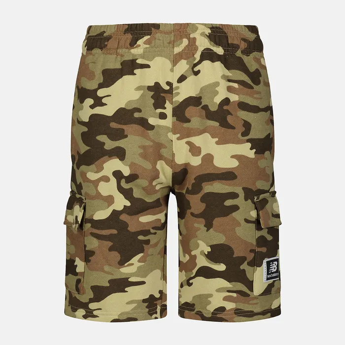 Kids Boys Fleece Cargo Shorts RICH OAK Bottoms New Balance