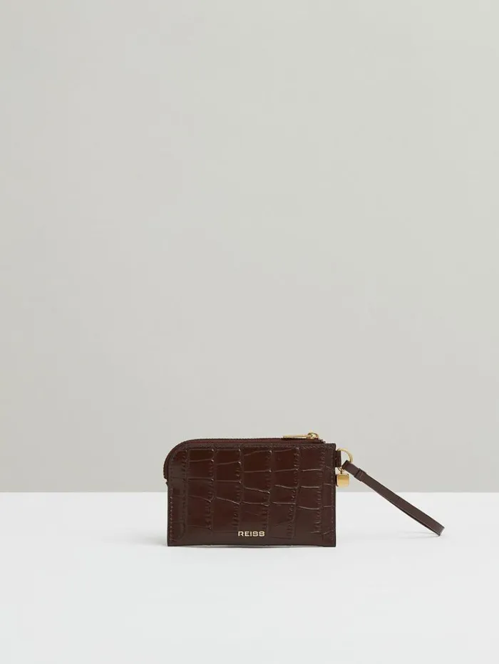 REISS Bags and Purses Women Leather Coin Purse Oxblood