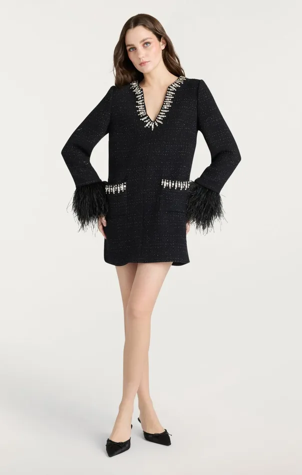 Women Cinq Sept Mini Static Boucle Kas Dress Black