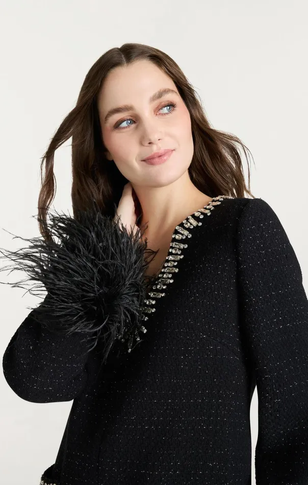 Women Cinq Sept Mini Static Boucle Kas Dress Black