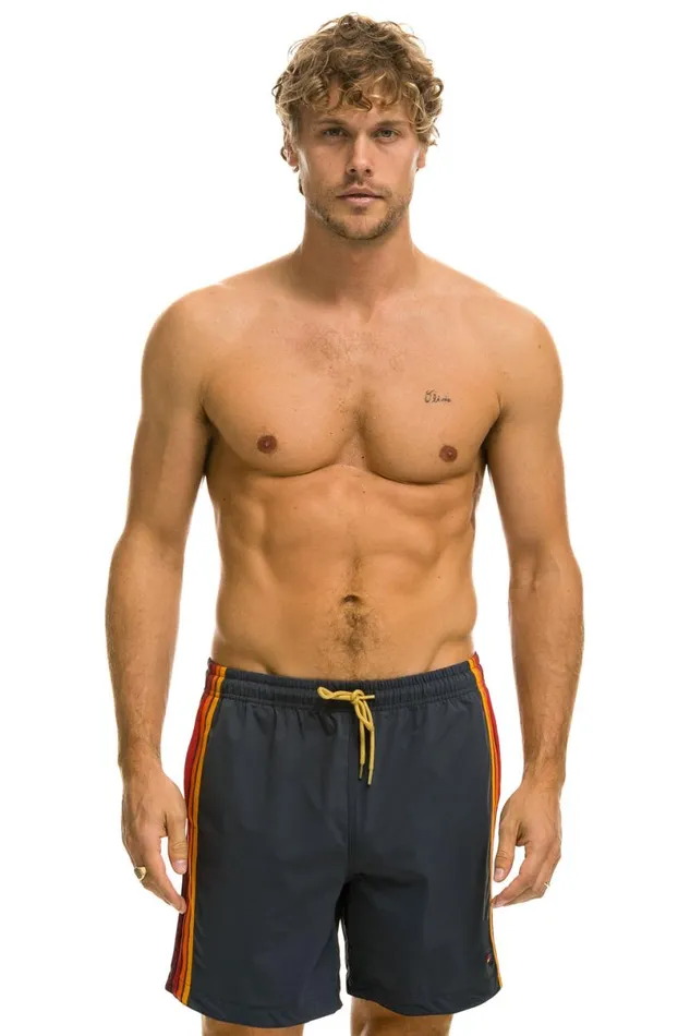 5 Stripe Flex Shorts 7 Inch 8211 Titanium Men Aviator Nation Shorts