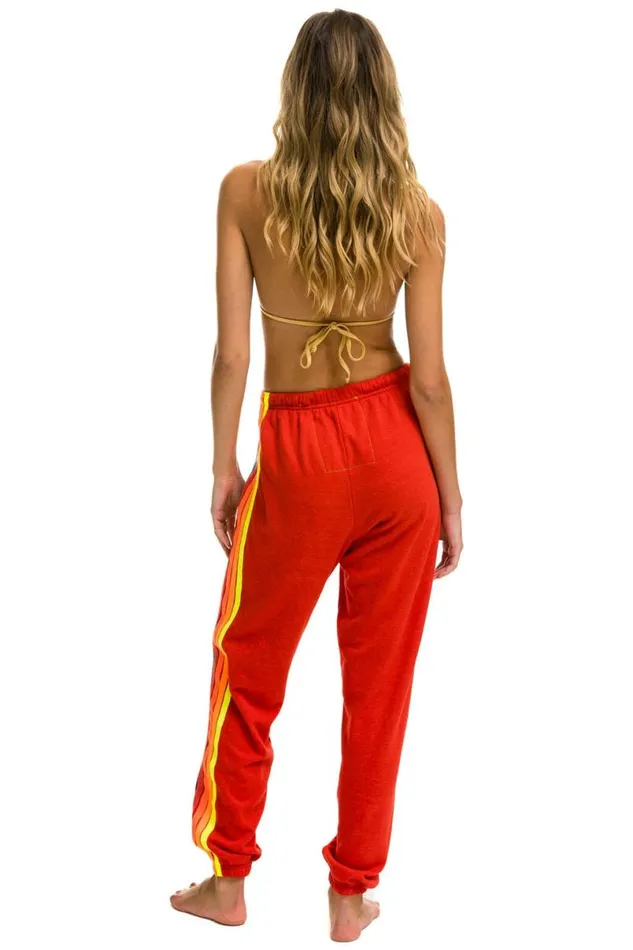 5 Stripe Sweatpants 8211 Red Neon Rainbow Women Aviator Nation Sweatpants