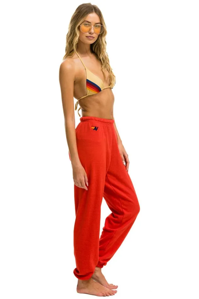 5 Stripe Sweatpants 8211 Red Neon Rainbow Women Aviator Nation Sweatpants