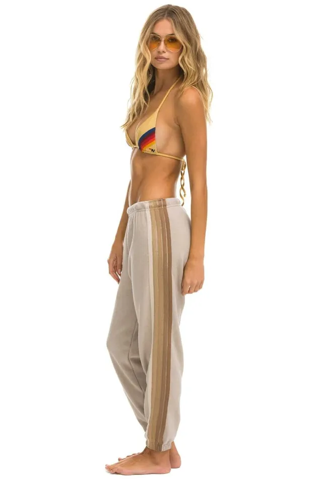 5 Stripe Sweatpants 8211 Sand Tan Women Aviator Nation Sweatpants