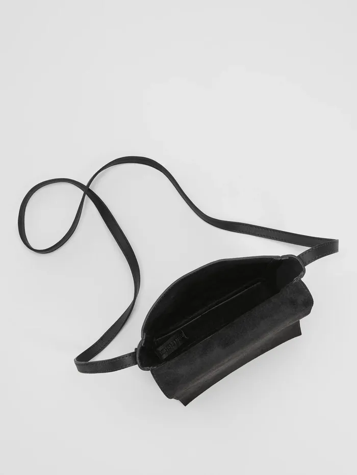 Accessories Women Eileen Fisher Italian Leather Square Crossbody Bag Black