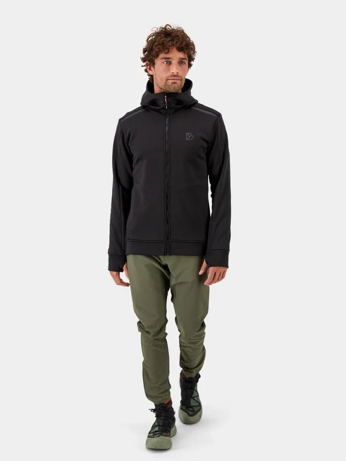 Acke FullZip Black Men Didriksons Fleece and Midlayers