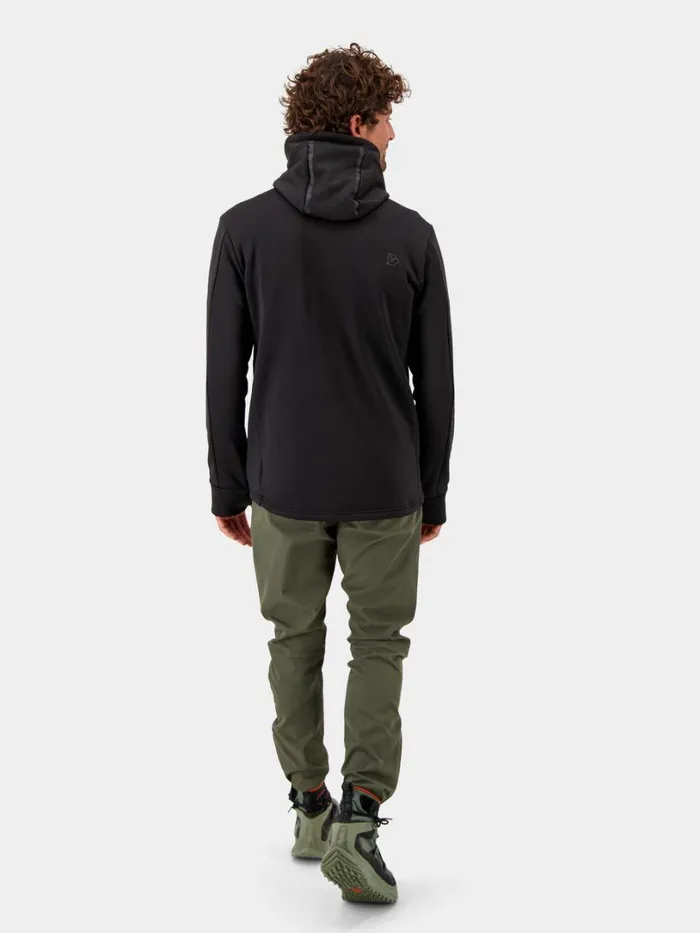 Acke FullZip Black Men Didriksons Fleece and Midlayers