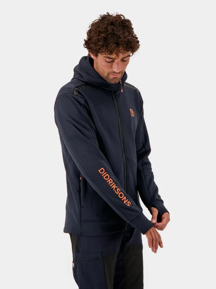 Acke FullZip Dark Night Blue Men Didriksons Fleece and Midlayers