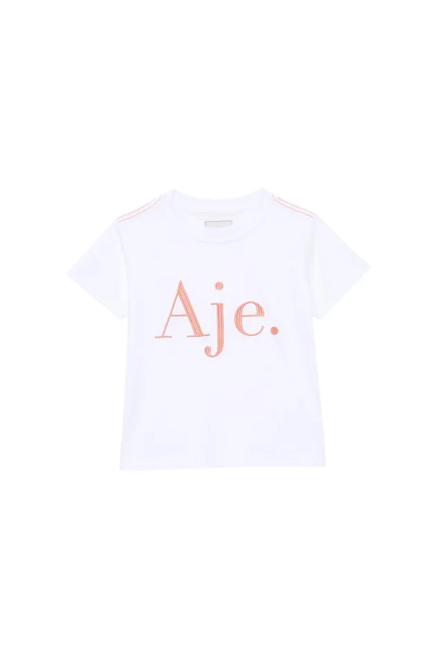 Aje Amia Embroidered Logo Tee Whitecoral 8211 Kids