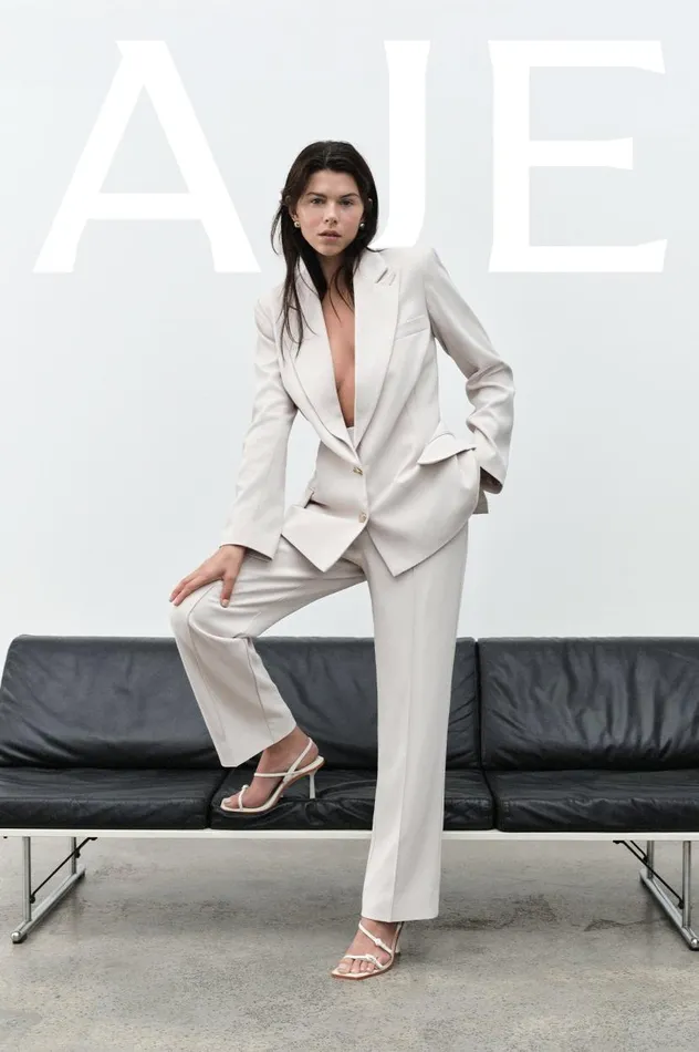 Aje Blazers Jackets and Coats Caterina Crepe Jacket Sandstone 8211 Women
