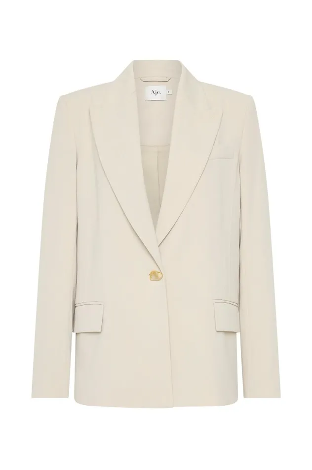 Aje Blazers Jackets and Coats Caterina Crepe Jacket Sandstone 8211 Women Aje Blazers Jackets and Coats Caterina Crepe Jacket Sandstone 8211 Women