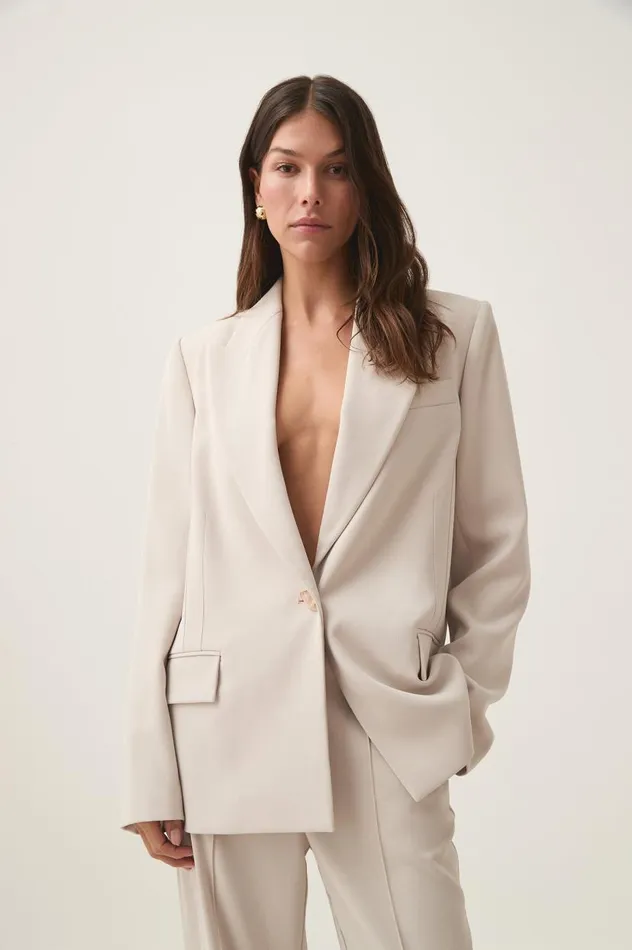 Aje Blazers Jackets and Coats Caterina Crepe Jacket Sandstone 8211 Women Aje Blazers Jackets and Coats Caterina Crepe Jacket Sandstone 8211 Women