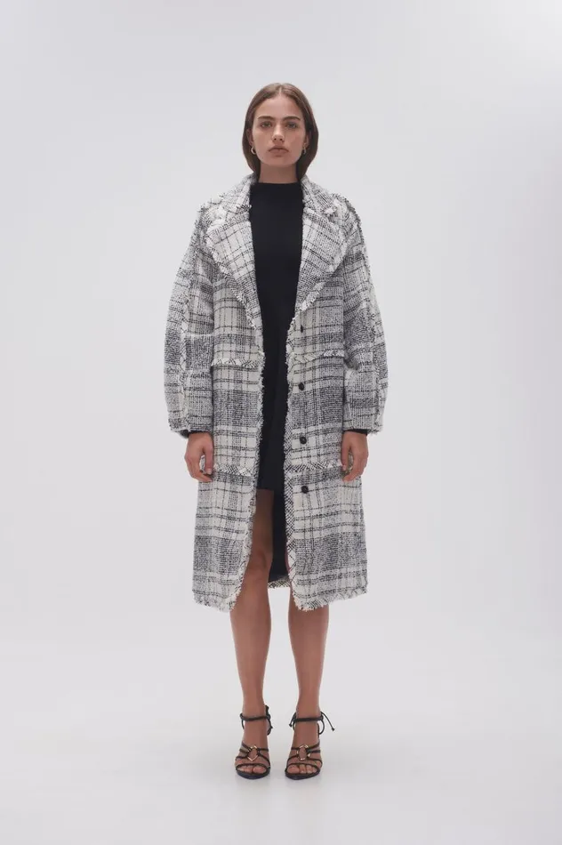 Aje Blazers Jackets and Coats Rebellion Coat Black White Check 8211 Women Aje Blazers Jackets and Coats Rebellion Coat Black White Check 8211 Women