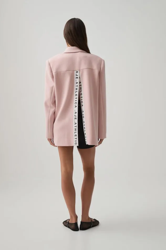 Aje Blazers Jackets and Coats Split Logo Back Blazer 782 Blush Pink 8211 Women Aje Blazers Jackets and Coats Split Logo Back Blazer 782 Blush Pink 8211 Women