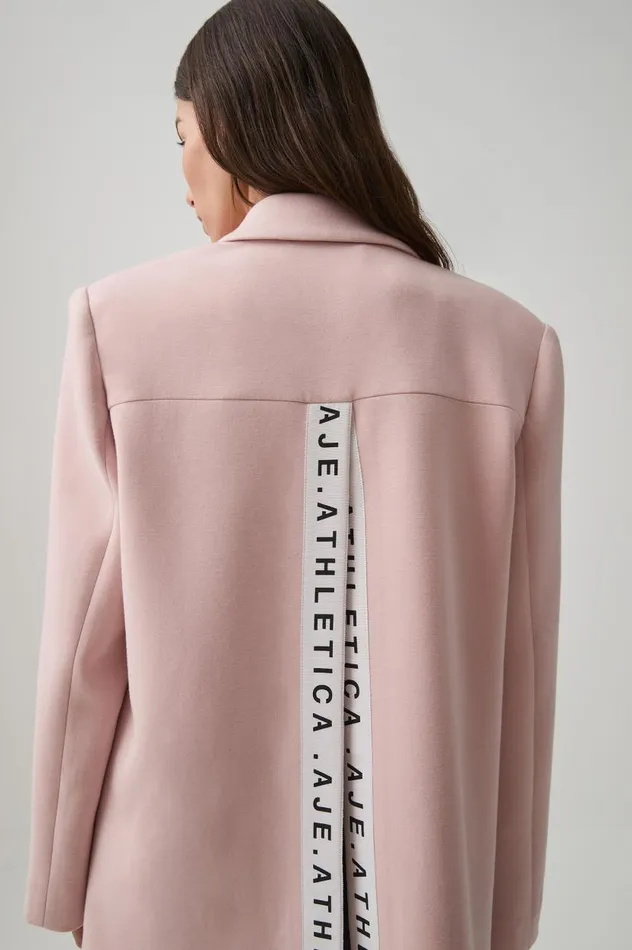 Aje Blazers Jackets and Coats Split Logo Back Blazer 782 Blush Pink 8211 Women Aje Blazers Jackets and Coats Split Logo Back Blazer 782 Blush Pink 8211 Women