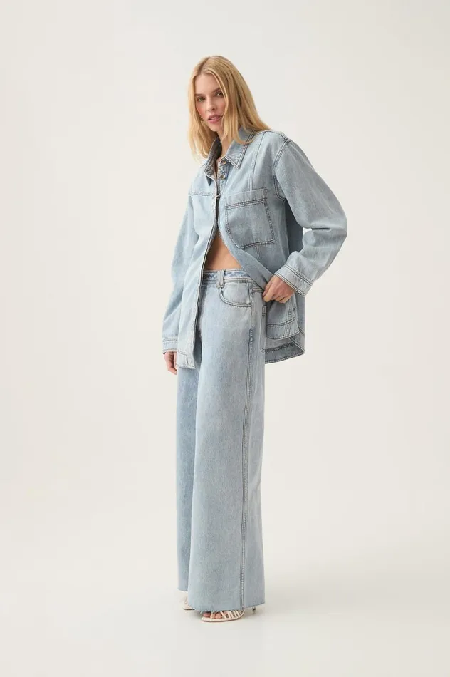 Aje Denim Aura Wide Leg Jeans Sea Spray Wash 8211 Women Aje Denim Aura Wide Leg Jeans Sea Spray Wash 8211 Women