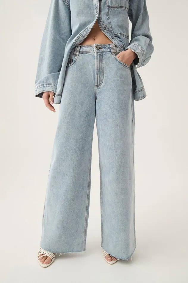 Aje Denim Aura Wide Leg Jeans Sea Spray Wash 8211 Women Aje Denim Aura Wide Leg Jeans Sea Spray Wash 8211 Women