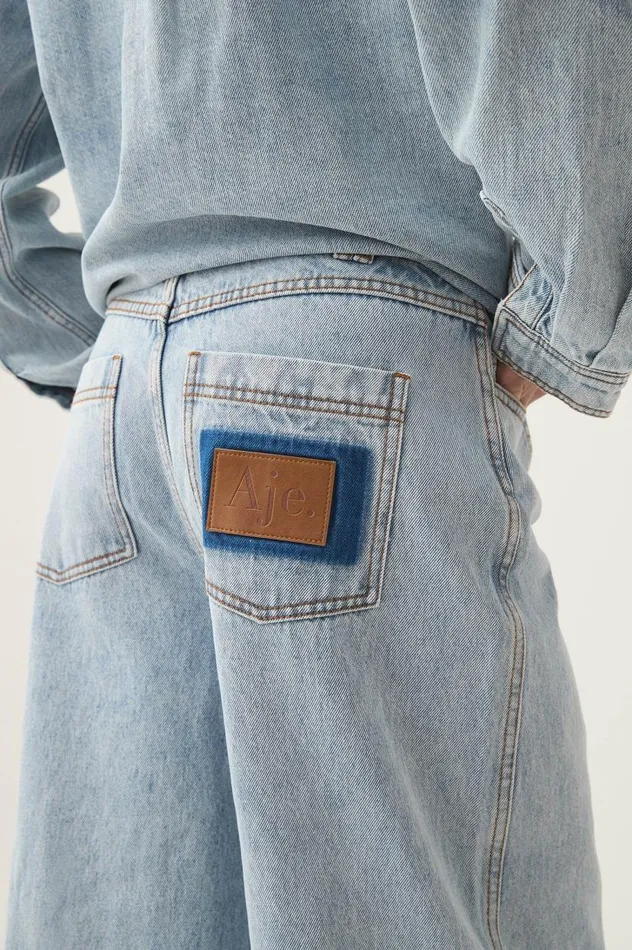 Aje Denim Aura Wide Leg Jeans Sea Spray Wash 8211 Women Aje Denim Aura Wide Leg Jeans Sea Spray Wash 8211 Women
