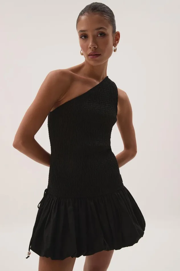 Aje Dresses Airlie One Shoulder Mini Dress Black 8211 Women