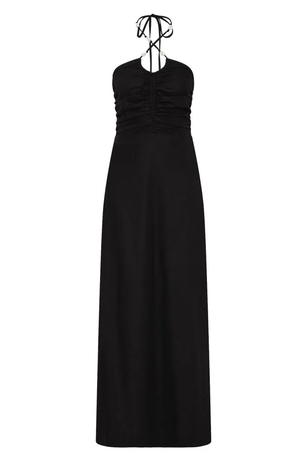 Aje Dresses Akoya Ruched Midi Dress Black 8211 Women