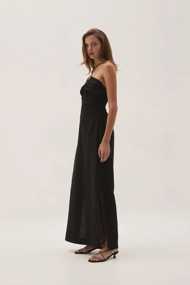Aje Dresses Akoya Ruched Midi Dress Black 8211 Women