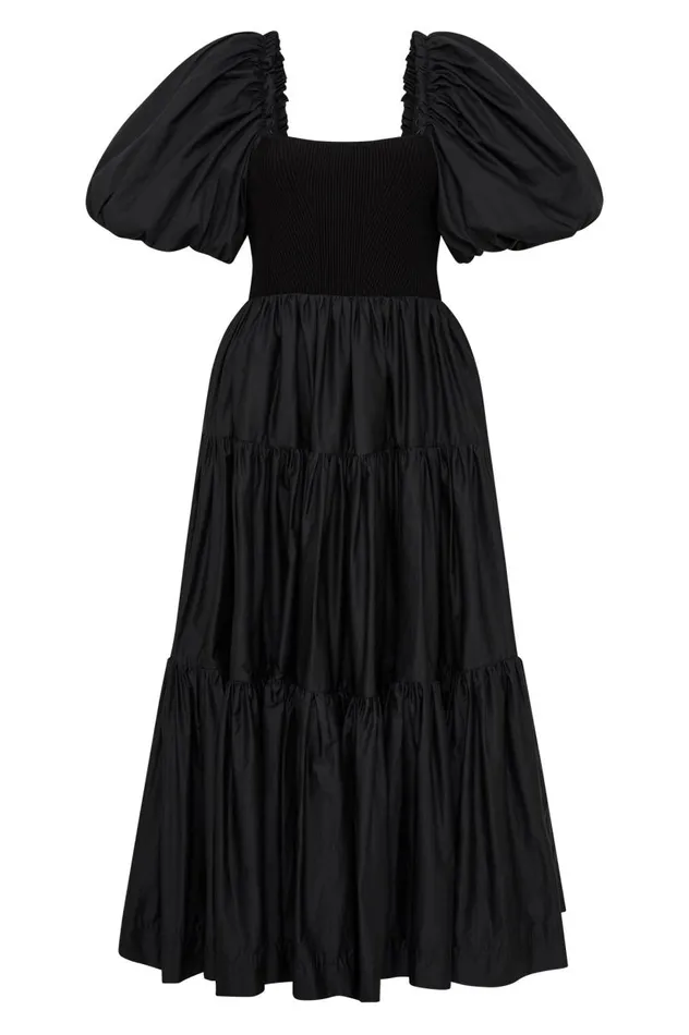Aje Dresses Casa Puff Sleeve Midi Dress Black 8211 Women Aje Dresses Casa Puff Sleeve Midi Dress Black 8211 Women