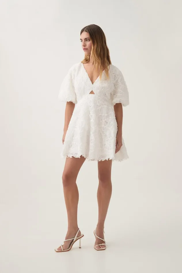 Aje Dresses Florential Mini Swing Dress Ivory 8211 Women