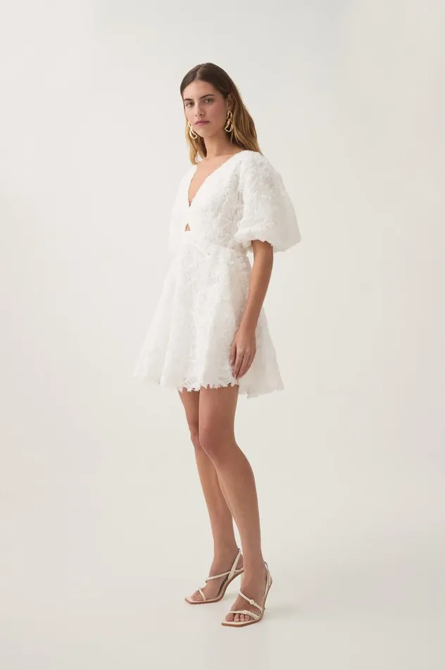 Aje Dresses Florential Mini Swing Dress Ivory 8211 Women Aje Dresses Florential Mini Swing Dress Ivory 8211 Women