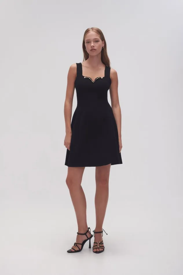 Aje Dresses Goldfoil Metal Bar Mini Dress Black 8211 Women