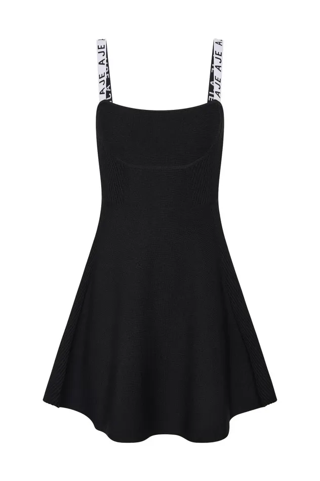 Aje Dresses Leana Knit Mini Dress Black 8211 Women Aje Dresses Leana Knit Mini Dress Black 8211 Women