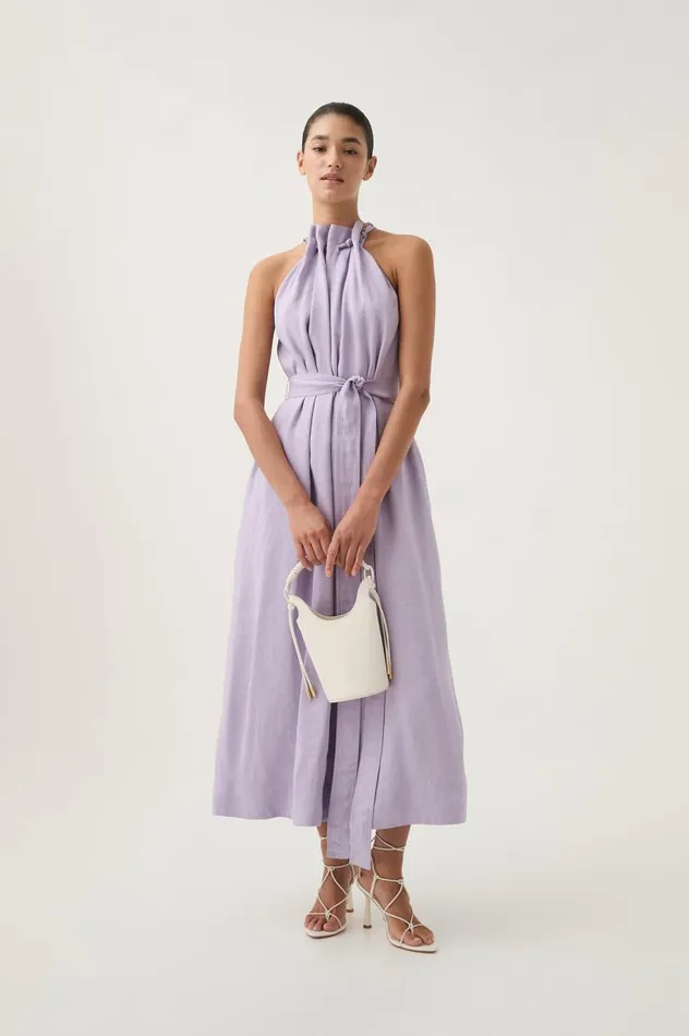 Aje Dresses Mariel Trapeze Midi Dress Lilac 8211 Women