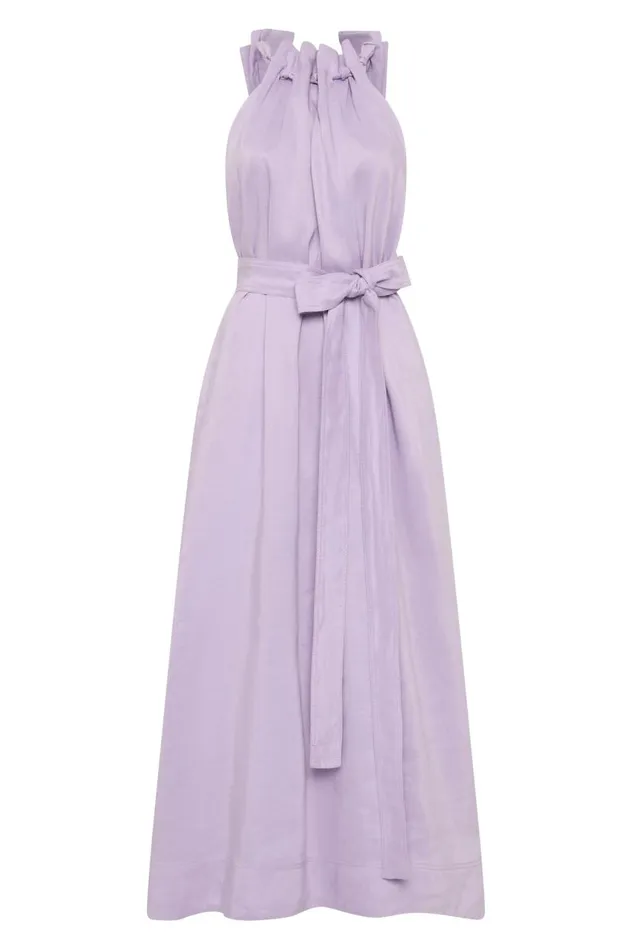 Aje Dresses Mariel Trapeze Midi Dress Lilac 8211 Women Aje Dresses Mariel Trapeze Midi Dress Lilac 8211 Women