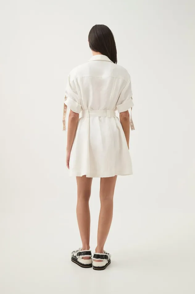 Aje Dresses Principle Logo Mini Dress Ivory 8211 Women