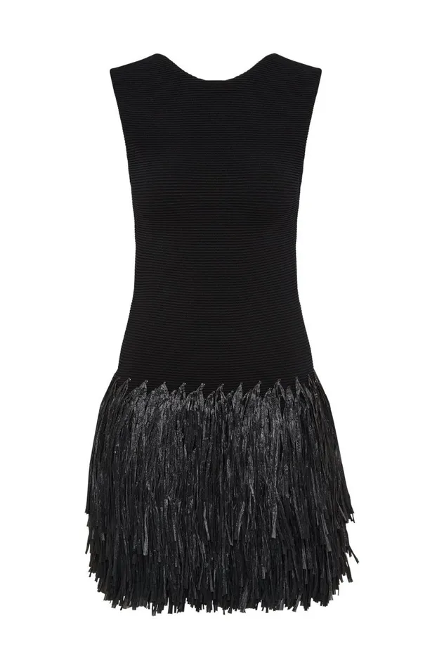 Aje Dresses Rushes Raffia Knit Mini Dress Black 8211 Women Aje Dresses Rushes Raffia Knit Mini Dress Black 8211 Women