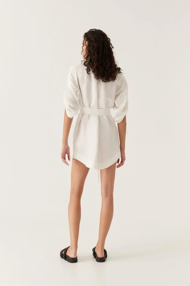 Aje Dresses Signal Logo Shirt Mini Dress Ivory 8211 Women Aje Dresses Signal Logo Shirt Mini Dress Ivory 8211 Women