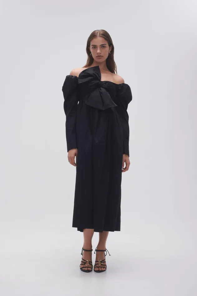 Aje Dresses Valentina Bow Midi Dress Black 8211 Women Aje Dresses Valentina Bow Midi Dress Black 8211 Women