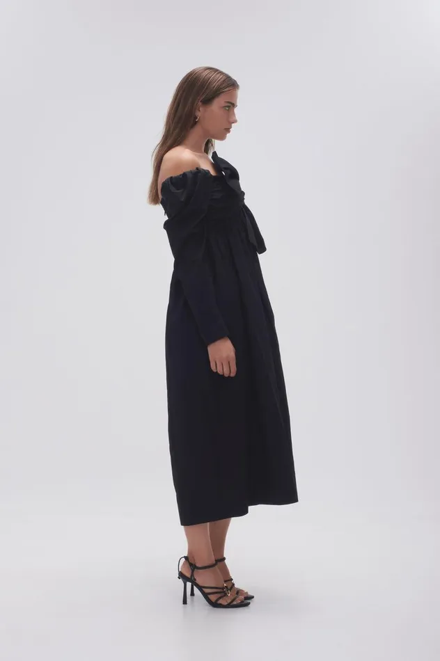 Aje Dresses Valentina Bow Midi Dress Black 8211 Women Aje Dresses Valentina Bow Midi Dress Black 8211 Women