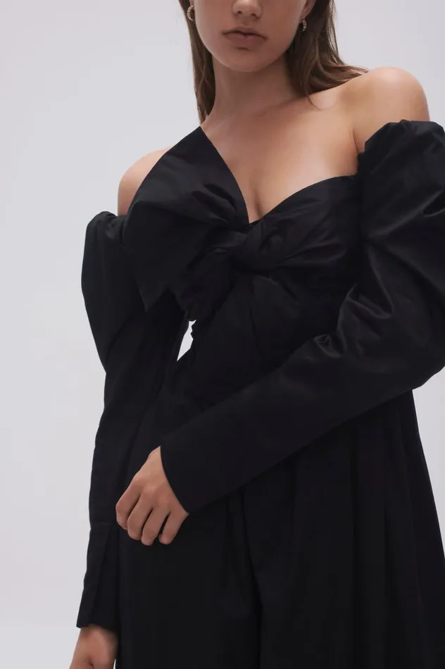 Aje Dresses Valentina Bow Midi Dress Black 8211 Women Aje Dresses Valentina Bow Midi Dress Black 8211 Women
