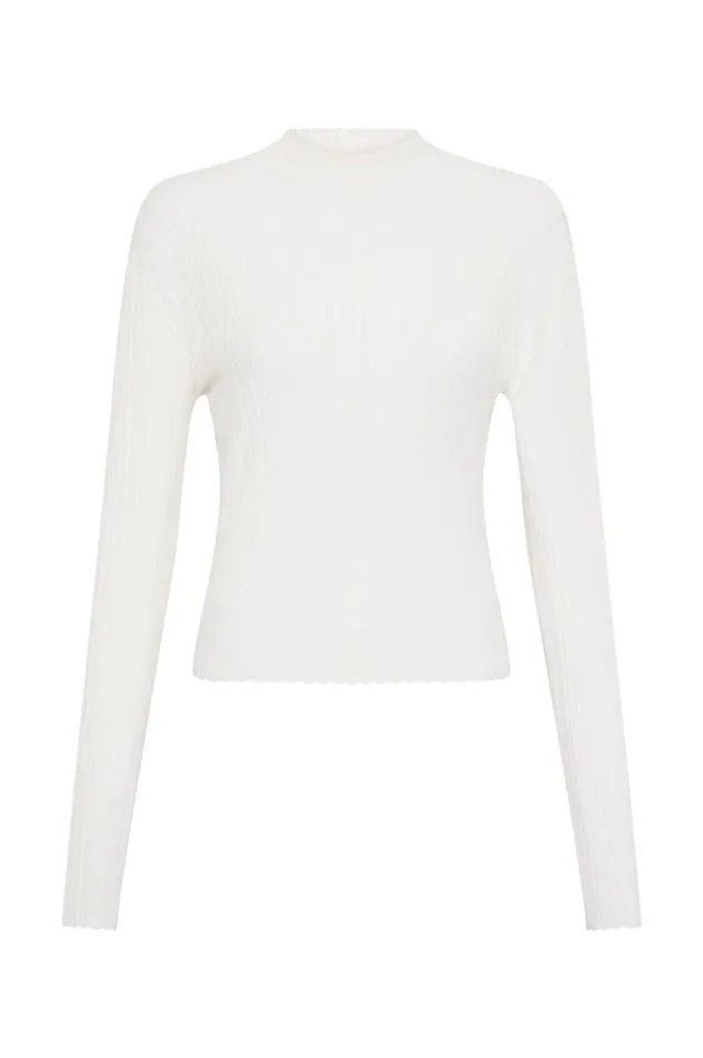 Aje Knitwear and Jumpers Arlen Knit Skivvy Ivory 8211 Women Aje Knitwear and Jumpers Arlen Knit Skivvy Ivory 8211 Women