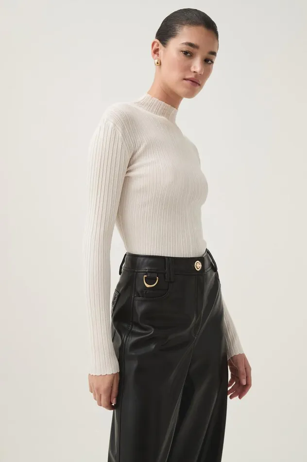 Aje Knitwear and Jumpers Arlen Knit Skivvy Ivory 8211 Women Aje Knitwear and Jumpers Arlen Knit Skivvy Ivory 8211 Women