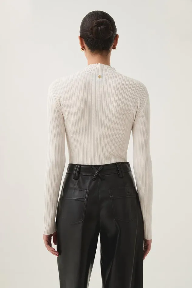 Aje Knitwear and Jumpers Arlen Knit Skivvy Ivory 8211 Women Aje Knitwear and Jumpers Arlen Knit Skivvy Ivory 8211 Women