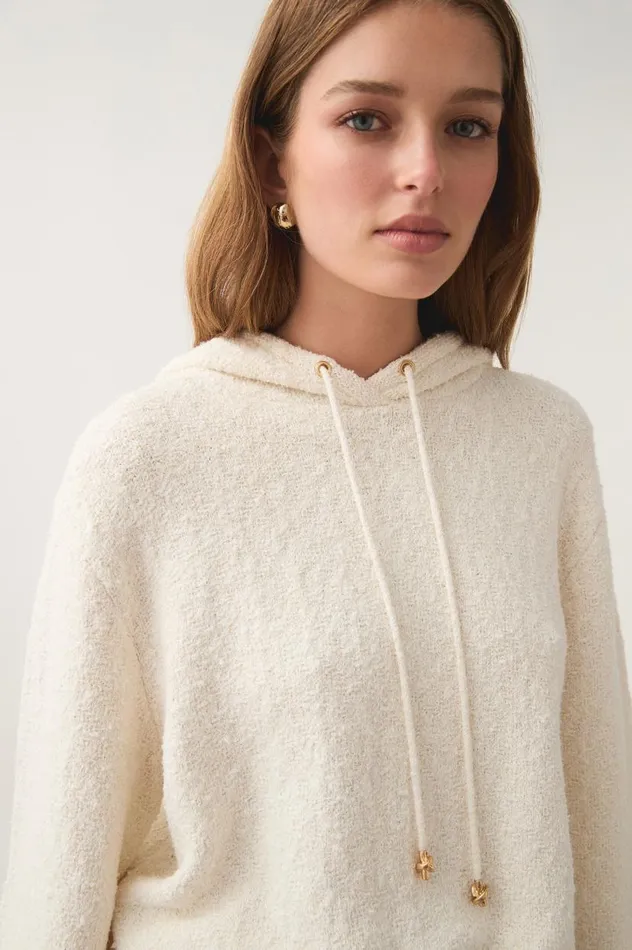 Aje Knitwear and Jumpers Lyla Knit Hoodie Ivory 8211 Women Aje Knitwear and Jumpers Lyla Knit Hoodie Ivory 8211 Women