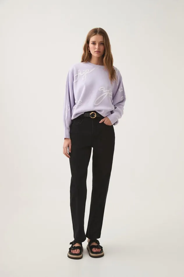 Aje Knitwear and Jumpers Resemblance Logo Knit Lilac ivory 8211 Women Aje Knitwear and Jumpers Resemblance Logo Knit Lilac ivory 8211 Women