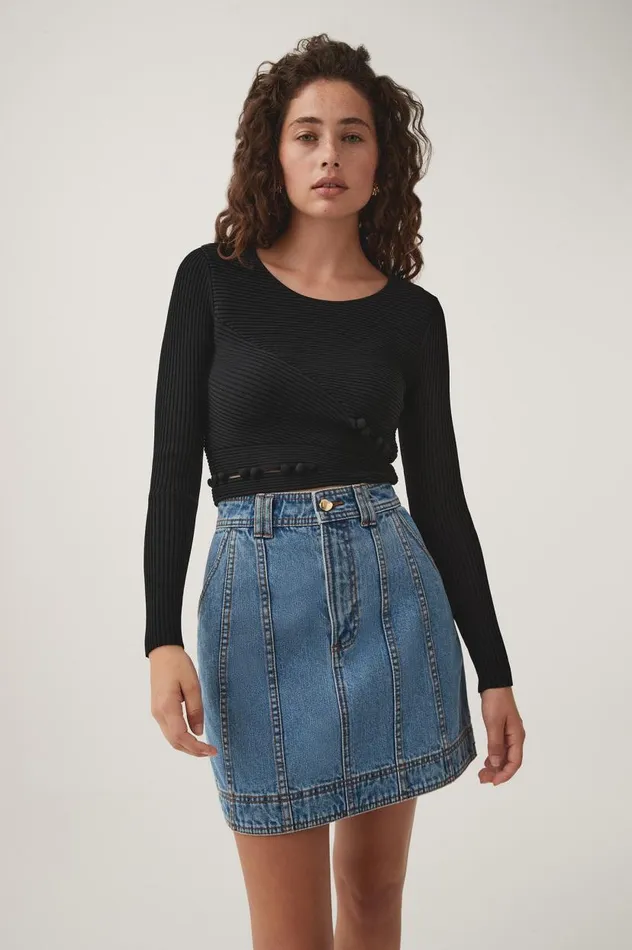 Aje Knitwear and Jumpers Resolute Button Detail Top Black 8211 Women Aje Knitwear and Jumpers Resolute Button Detail Top Black 8211 Women