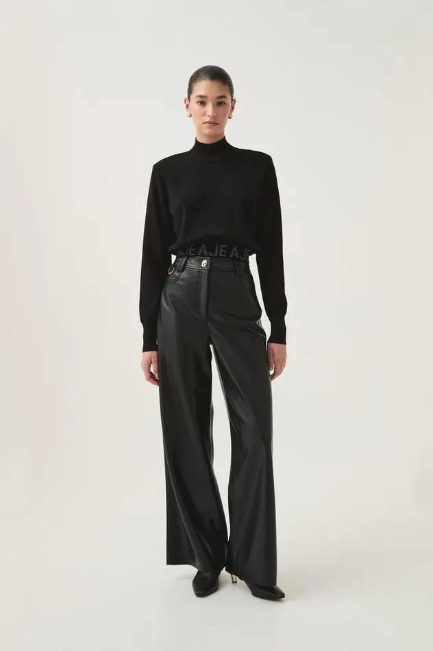 Aje Knitwear and Jumpers Soloist Logo Cropped Knit Black 8211 Women Aje Knitwear and Jumpers Soloist Logo Cropped Knit Black 8211 Women