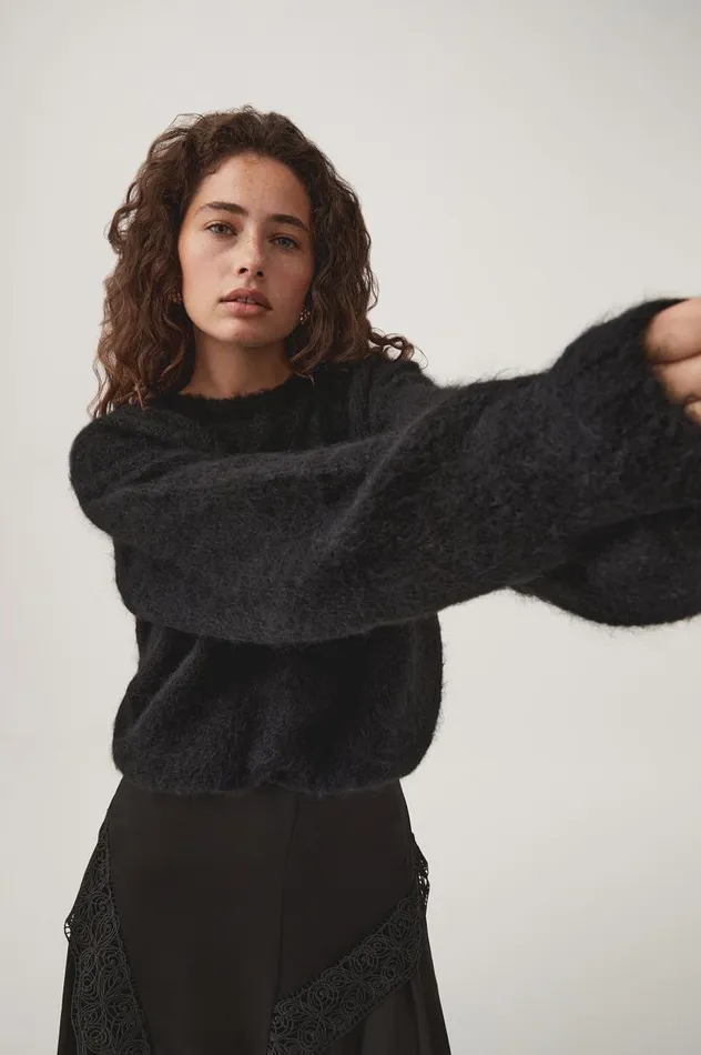 Aje Knitwear and Jumpers Trinity Crystal Oversized Knit Black 8211 Women Aje Knitwear and Jumpers Trinity Crystal Oversized Knit Black 8211 Women