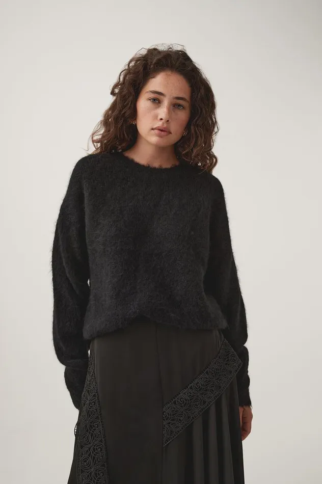 Aje Knitwear and Jumpers Trinity Crystal Oversized Knit Black 8211 Women Aje Knitwear and Jumpers Trinity Crystal Oversized Knit Black 8211 Women