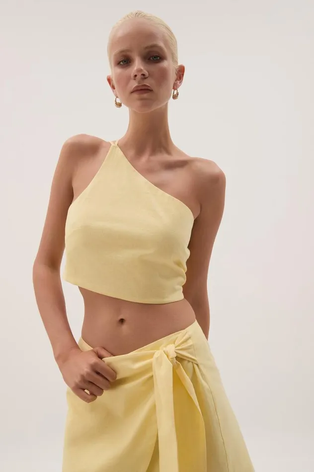 Aje Matching Sets Eden Tie Back Top Lemon 8211 Women