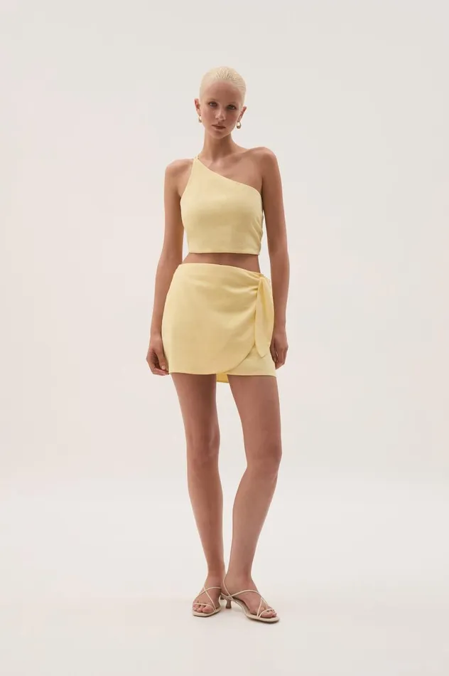 Aje Matching Sets Eden Tie Back Top Lemon 8211 Women Aje Matching Sets Eden Tie Back Top Lemon 8211 Women