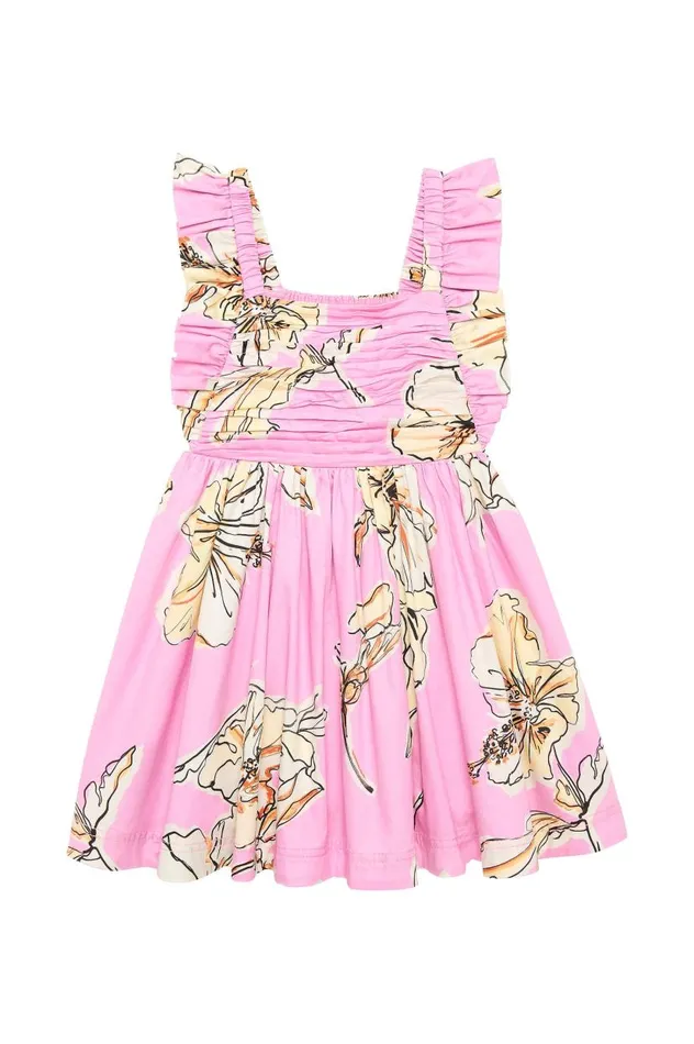 Aje Rosetta Frill Dress Pink Hibiscus 8211 Kids